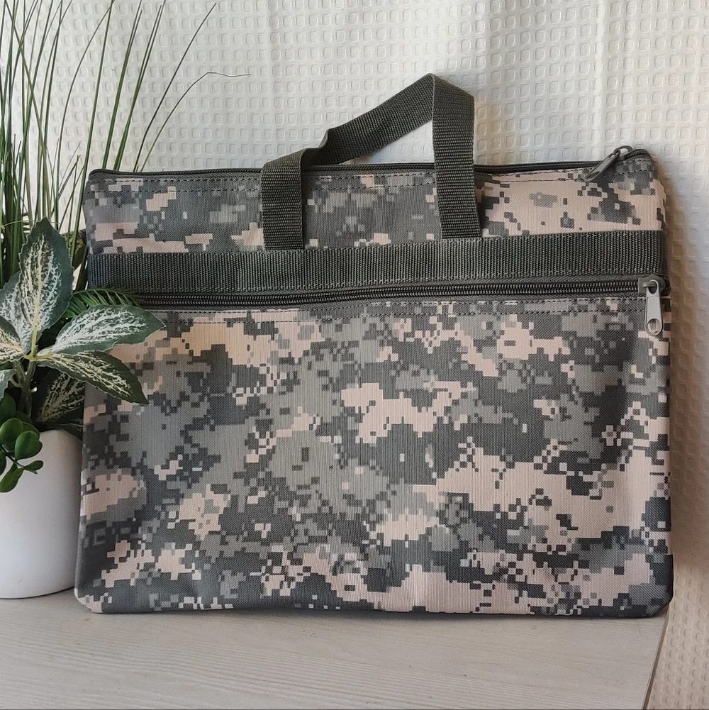 Digital Camouflage Laptop / Document Carrying Case with Handles- Unisex